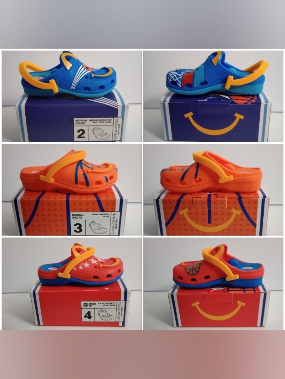 McDonald's Crocs Happy Meal Toy Keychain All American Game Collection - Lot Of 3